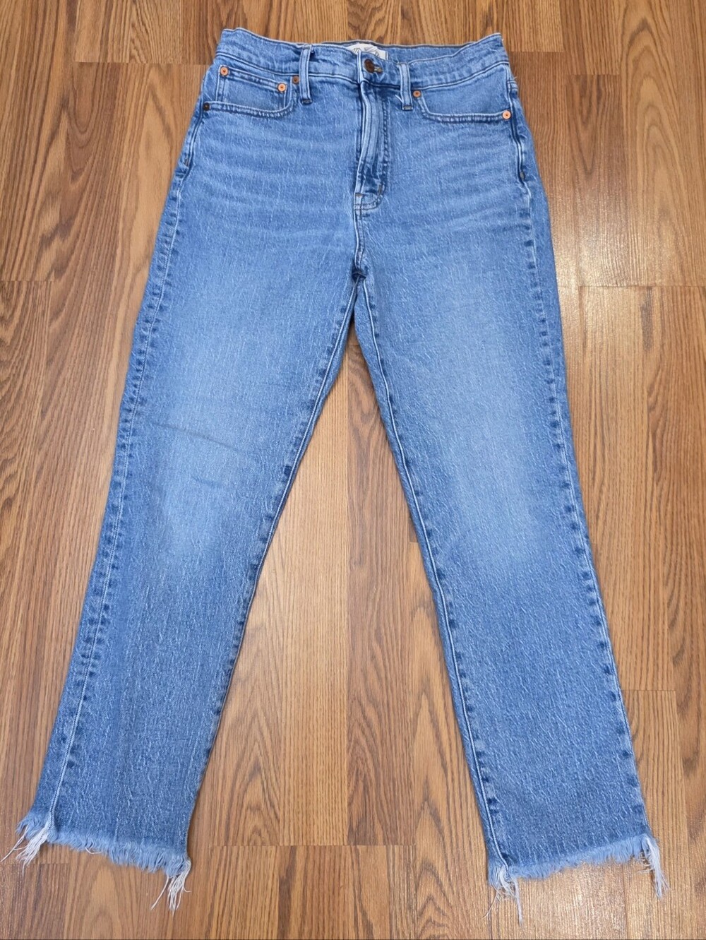 Madewell The Perfect Vintage Jean Women's Size 28 High Rise Frayed Raw Jeans